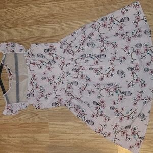 Floral Hell Bunny Dress with Sheer Shoulder Detail